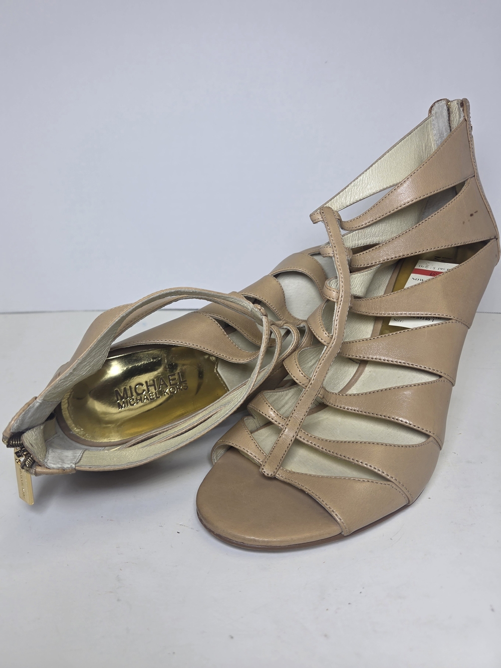 MICHAEL Michael Kors Women's Nude Strappy Wedge Sandals